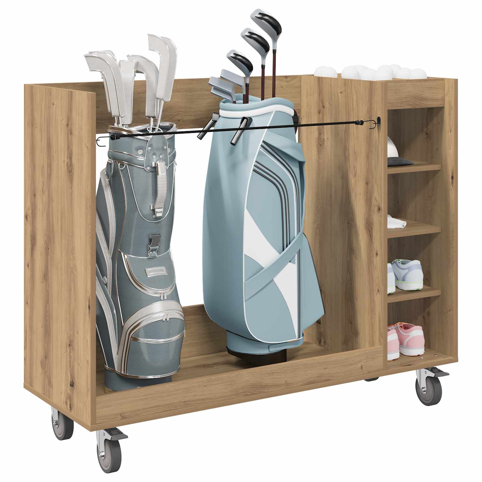 Armadio per Golf con ruota Rovere artigianale 120 x 45 x 98 cm