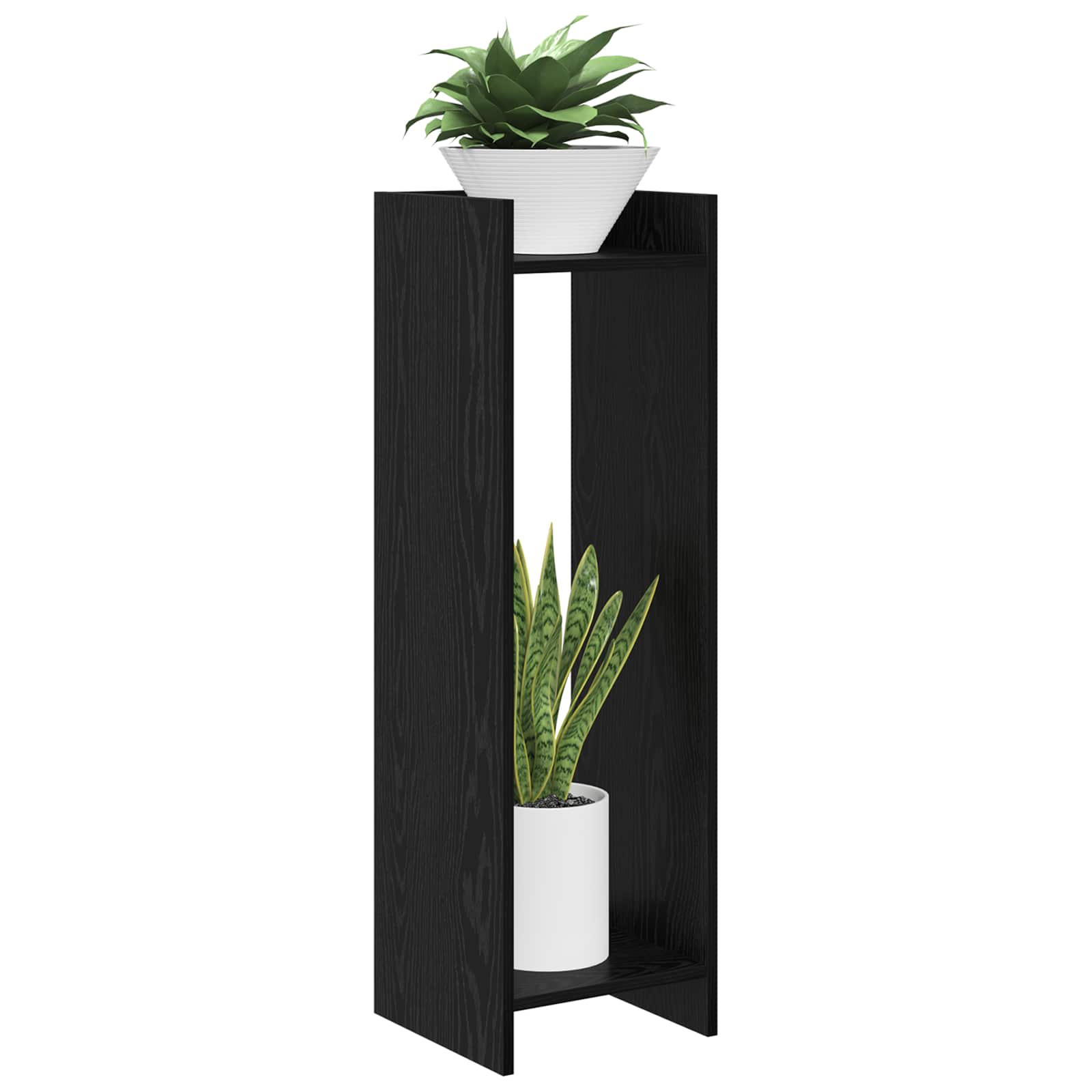 Supporto per piante Rovere Nero 30 x 30 x 100 cm