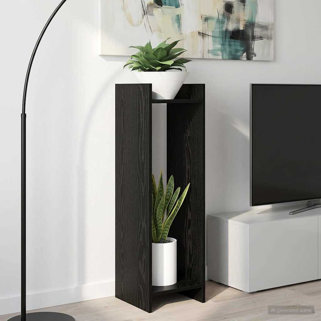 Supporto per piante Rovere Nero 30 x 30 x 100 cm