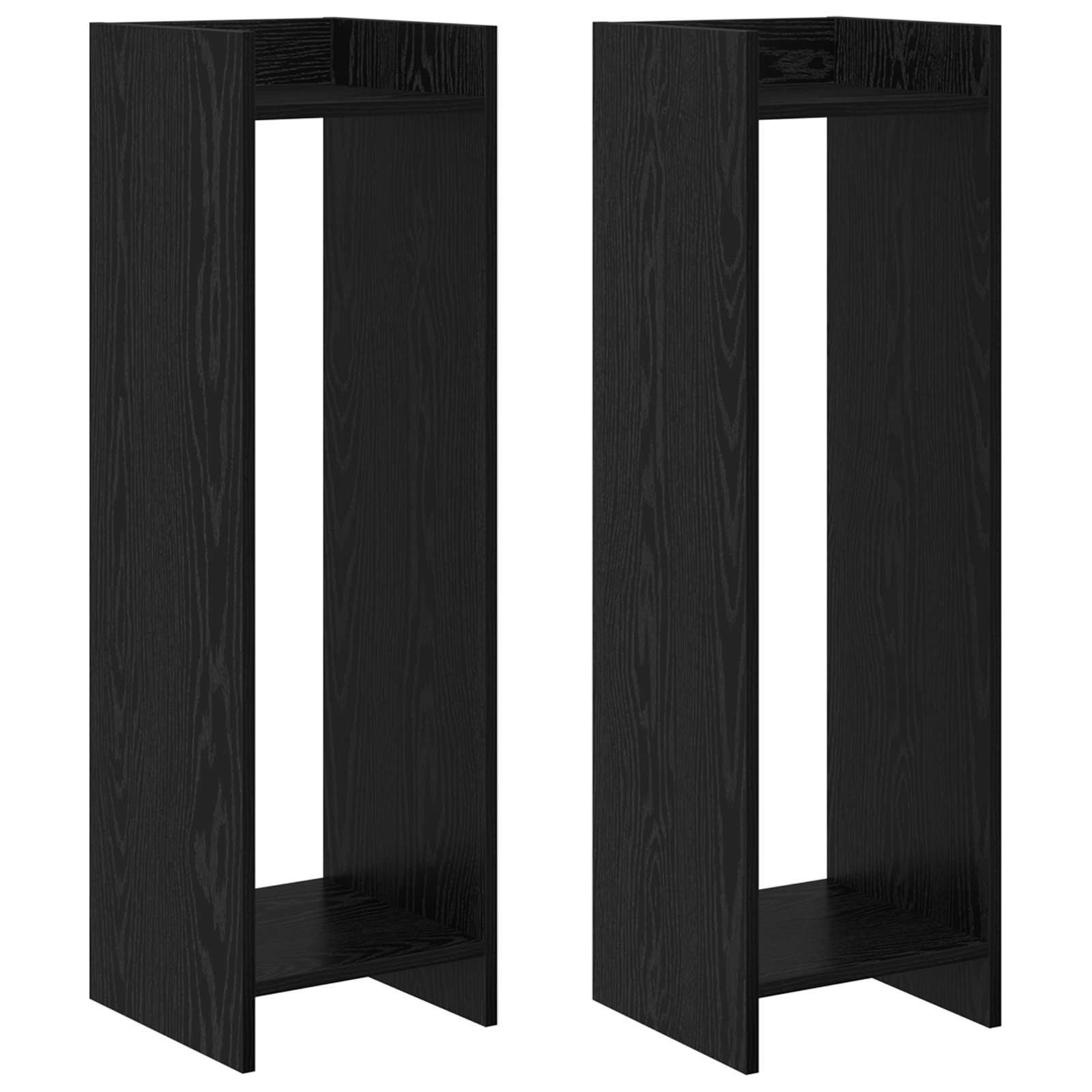 Supporto per piante 2 pz Rovere Nero 30 x 30 x 100 cm