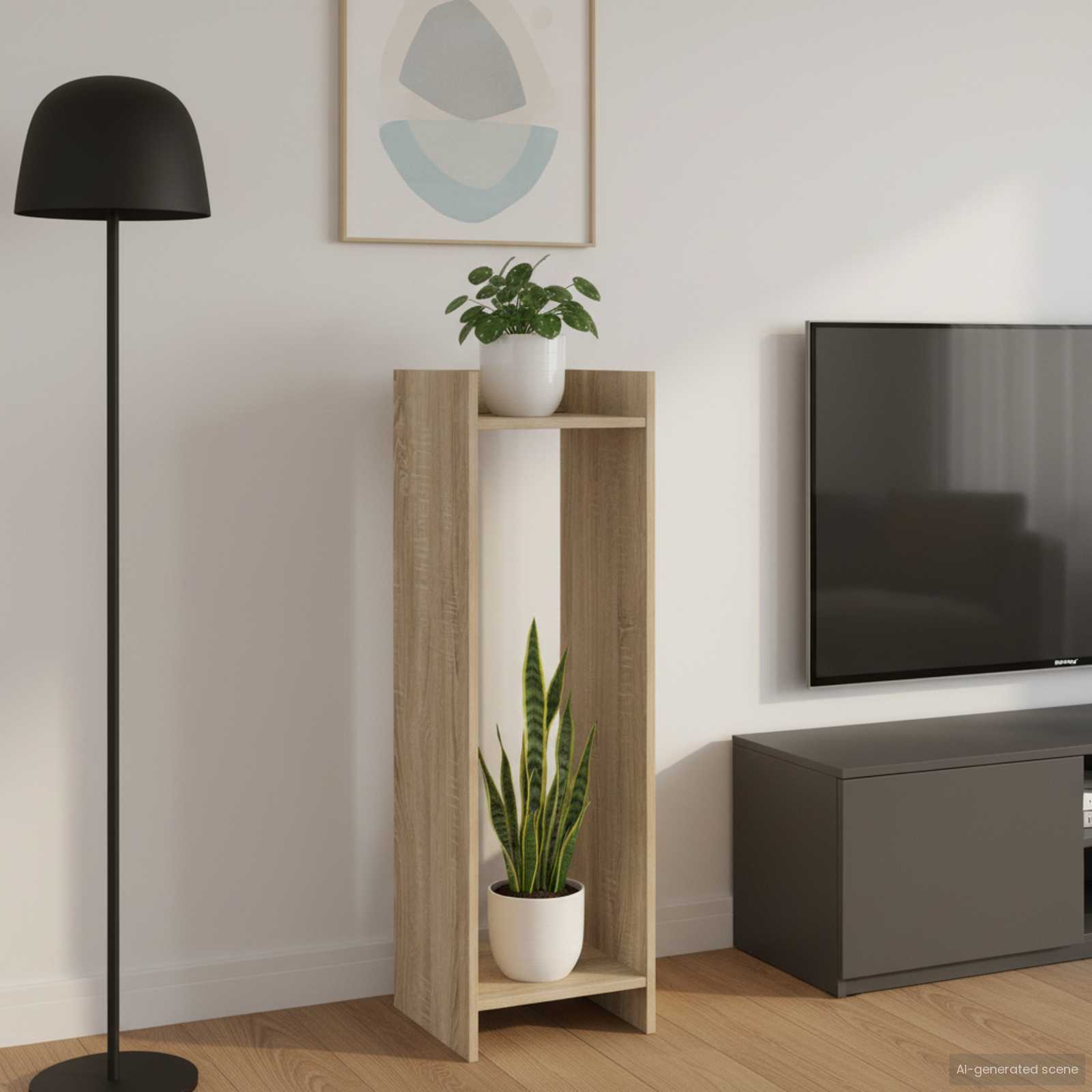 Supporto per piante Rovere Sonoma 30 x 30 x 100 cm