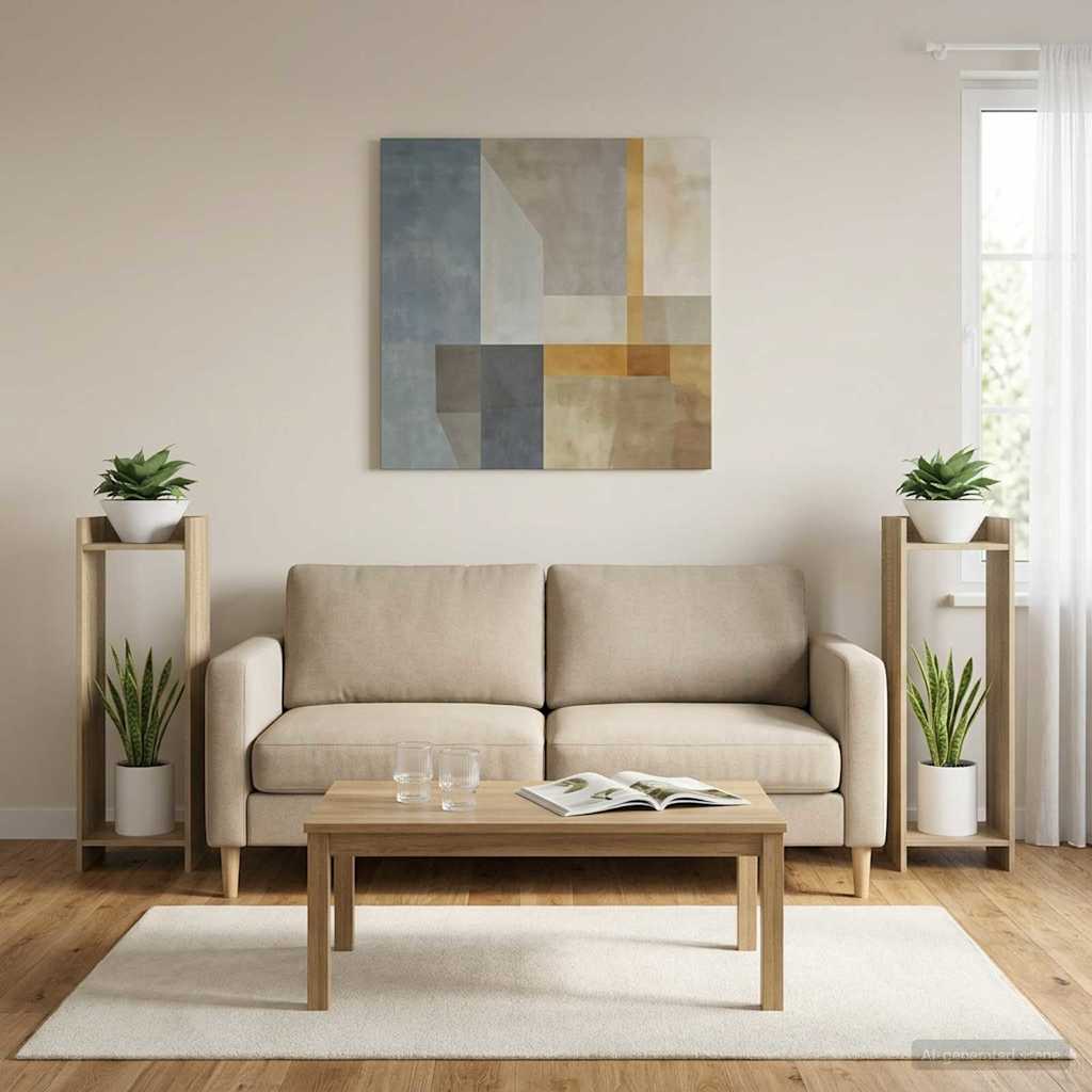 Supporto per piante 2 pz Rovere Sonoma 30 x 30 x 100 cm