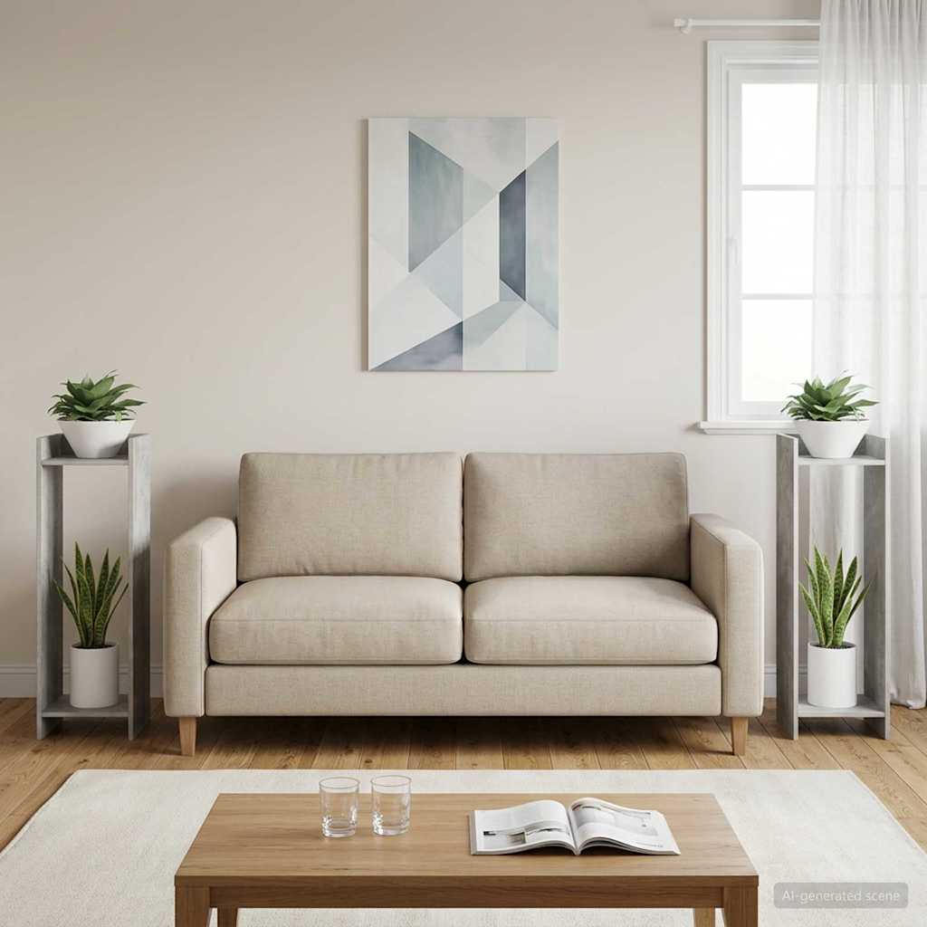 Supporto per piante 2 pz Grigio Cemento 30 x 30 x 100 cm