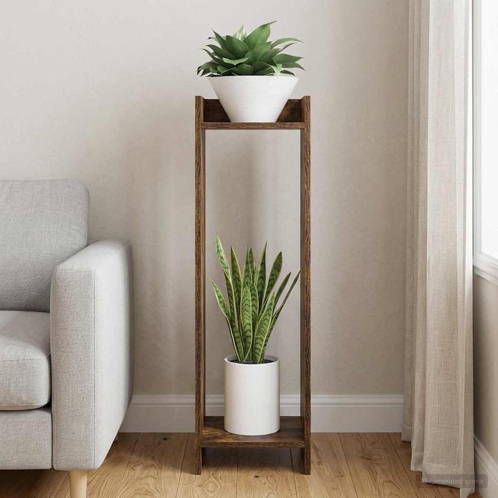 Supporto per piante Rovere Fumo 30 x 30 x 100 cm