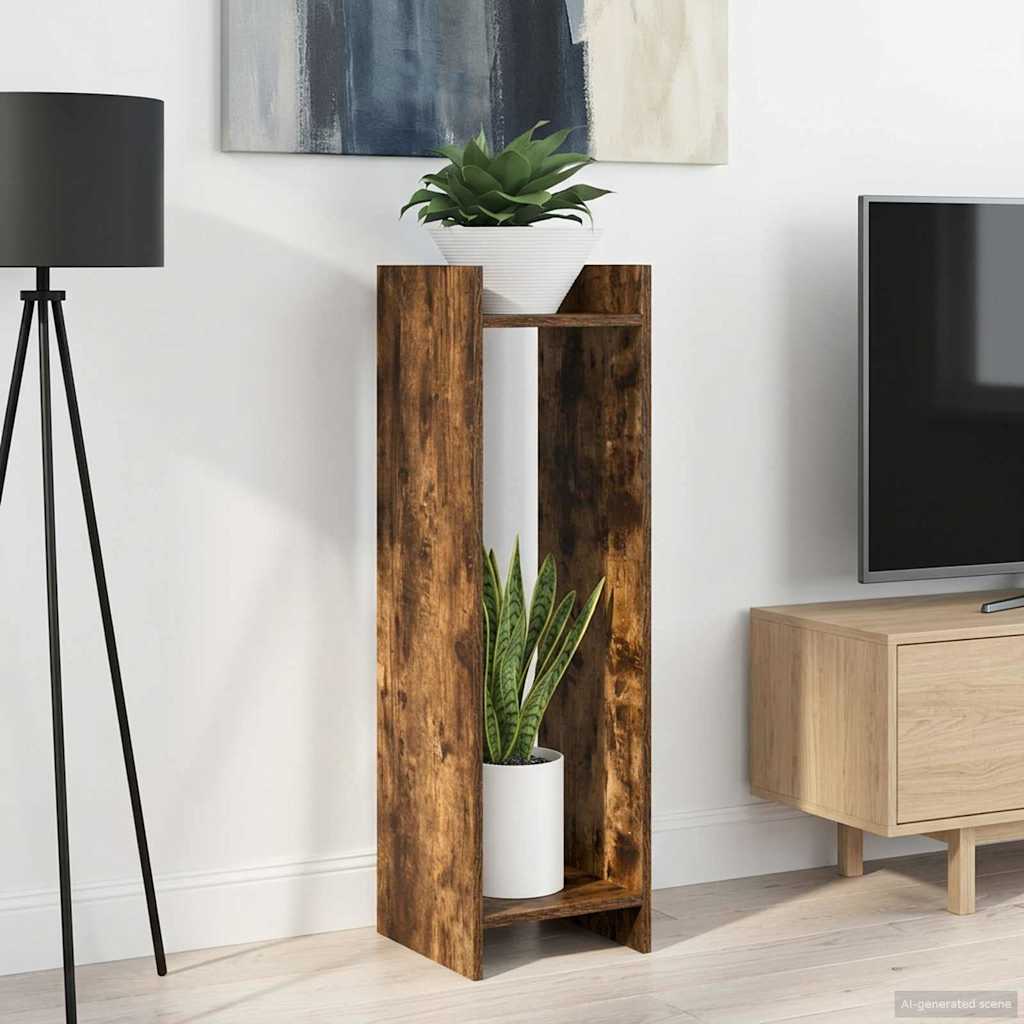 Supporto per piante Rovere Fumo 30 x 30 x 100 cm