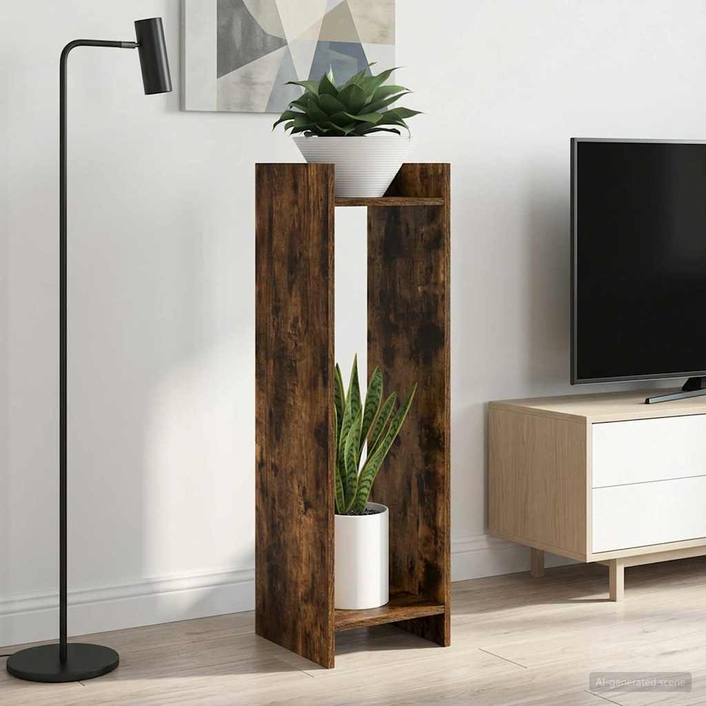 Supporto per piante 2 pz Rovere Fumo 30 x 30 x 100 cm