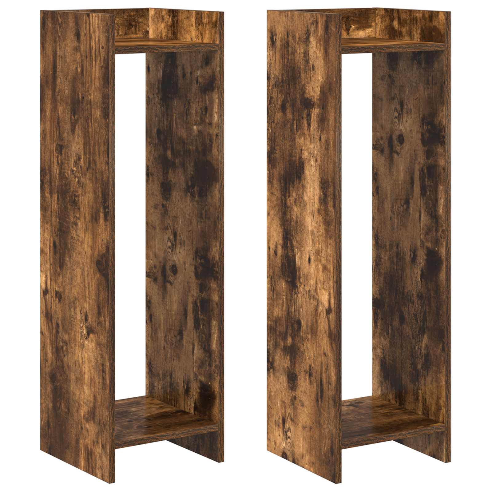 Supporto per piante 2 pz Rovere Fumo 30 x 30 x 100 cm