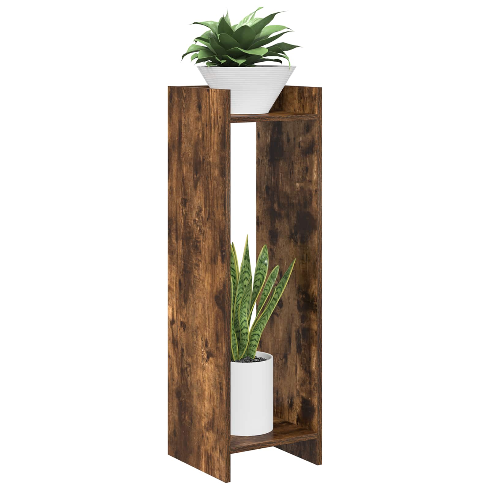 Supporto per piante 2 pz Rovere Fumo 30 x 30 x 100 cm