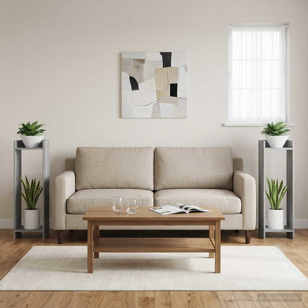 Supporto per piante 2 pz Sonoma grigio 30 x 30 x 100 cm