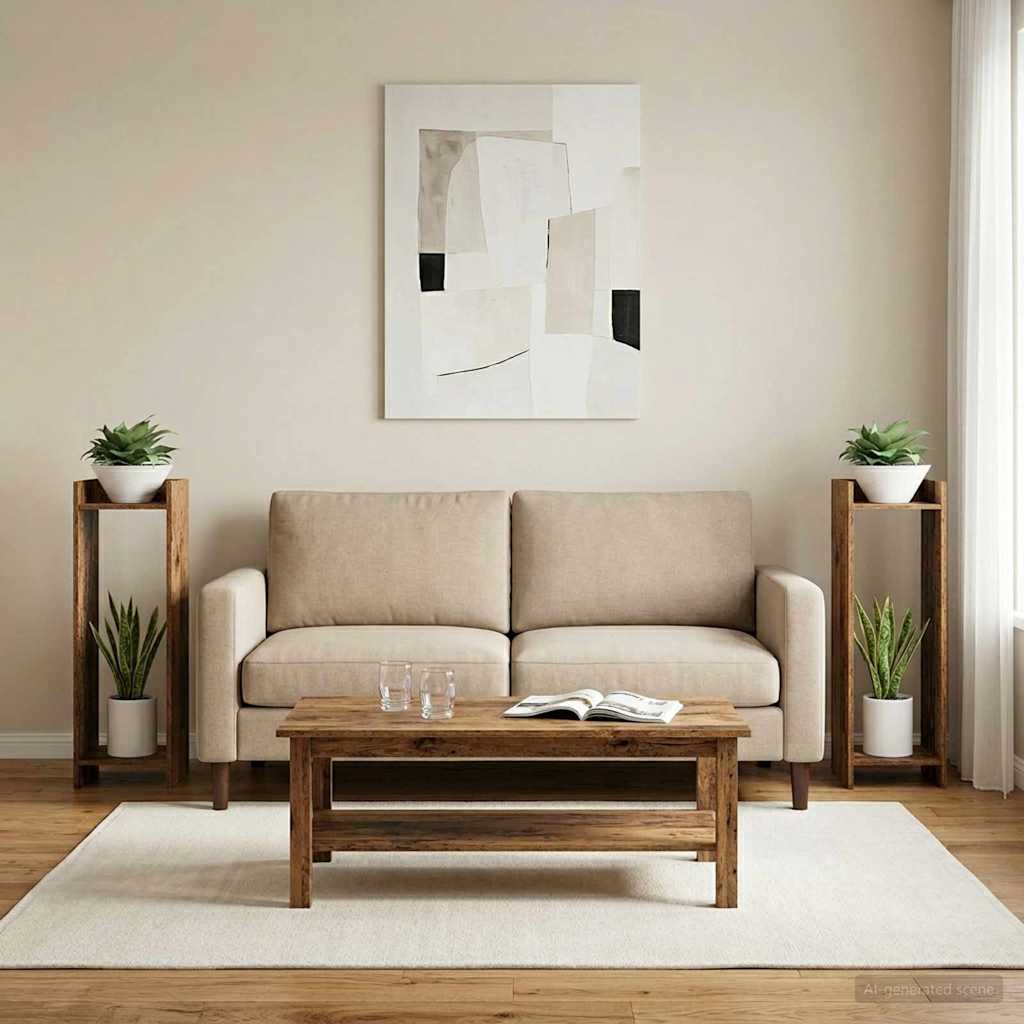 Supporto per piante 2 pz Legno antico 30 x 30 x 100 cm