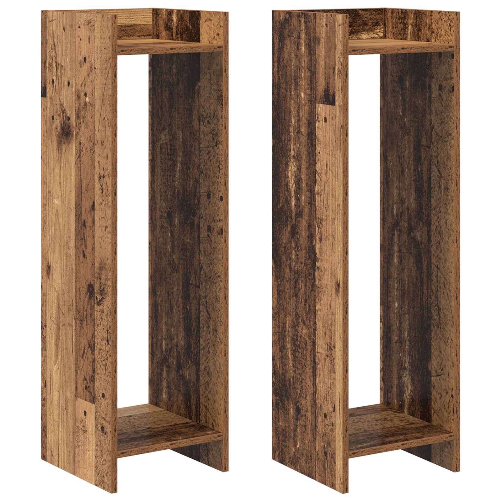 Supporto per piante 2 pz Legno antico 30 x 30 x 100 cm