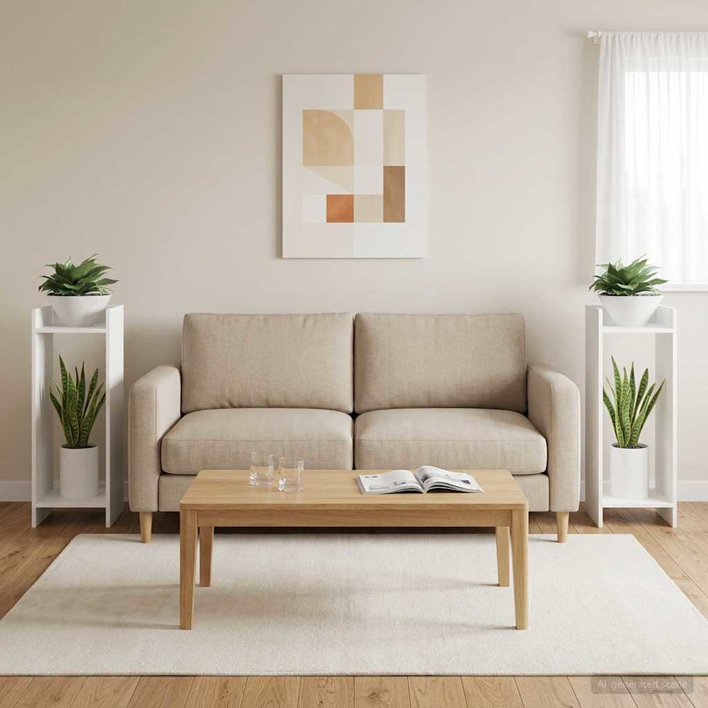 Supporto per piante 2 pz Bianco 30 x 30 x 80 cm