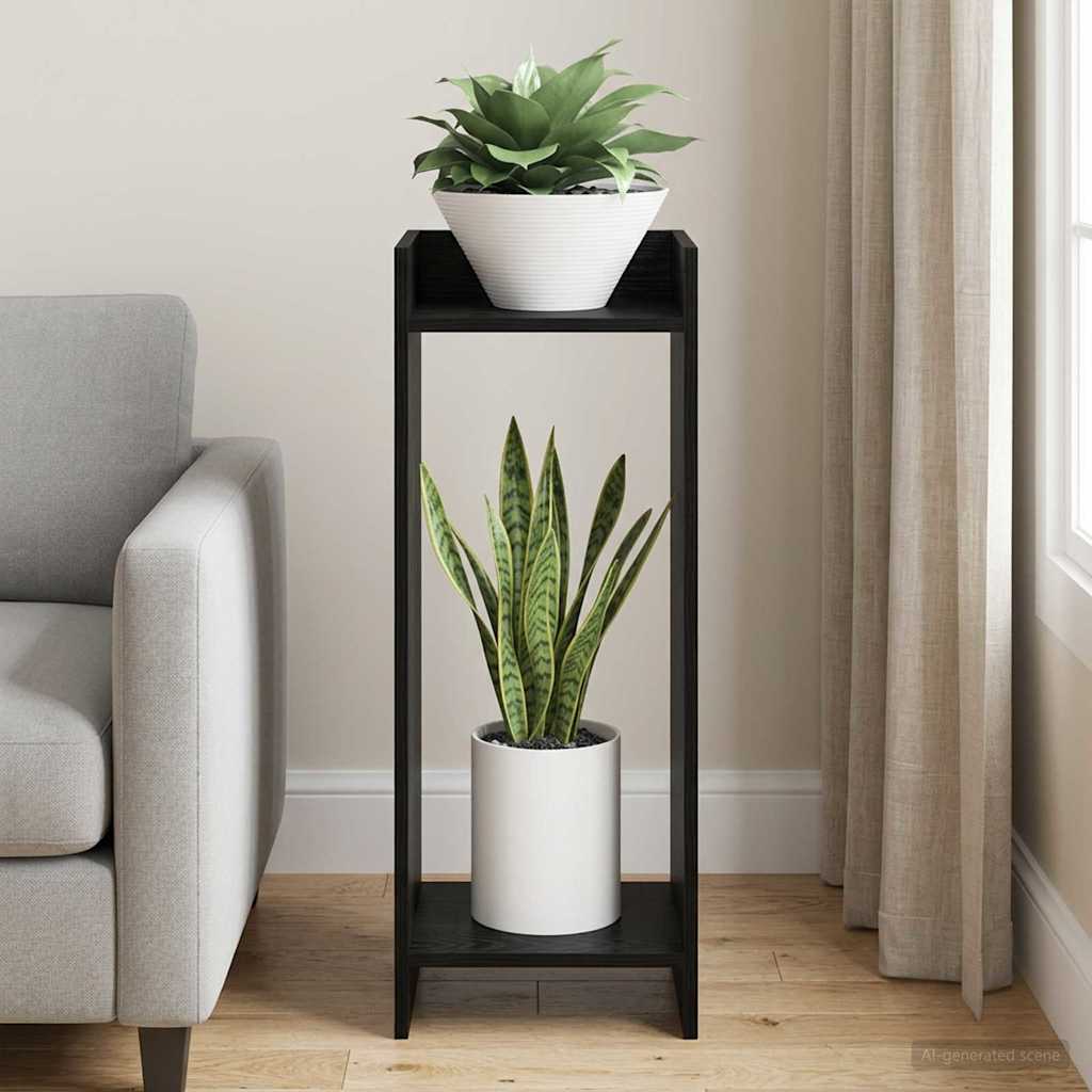 Supporto per piante Rovere Nero 30 x 30 x 80 cm