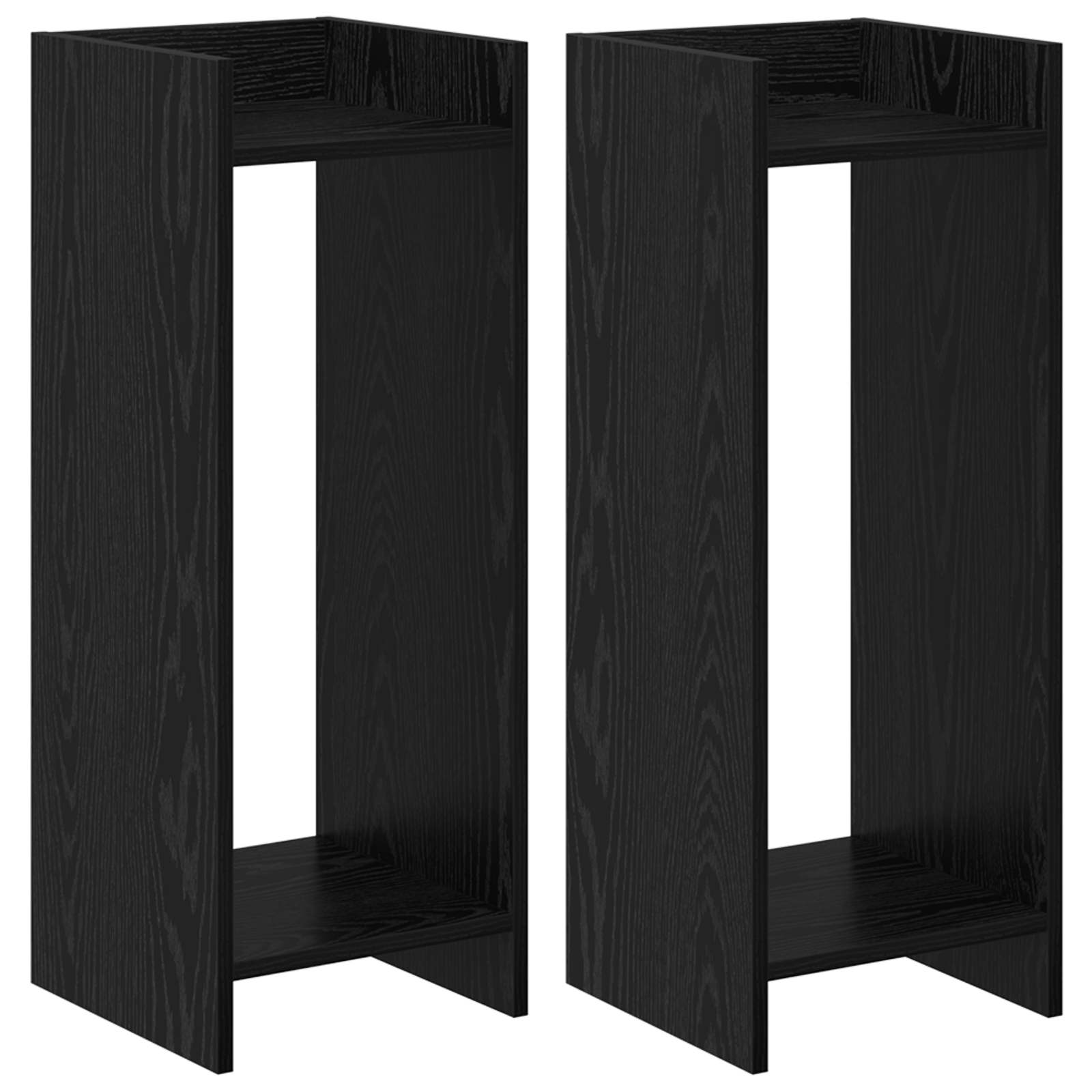 Supporto per piante 2 pz Rovere Nero 30 x 30 x 80 cm