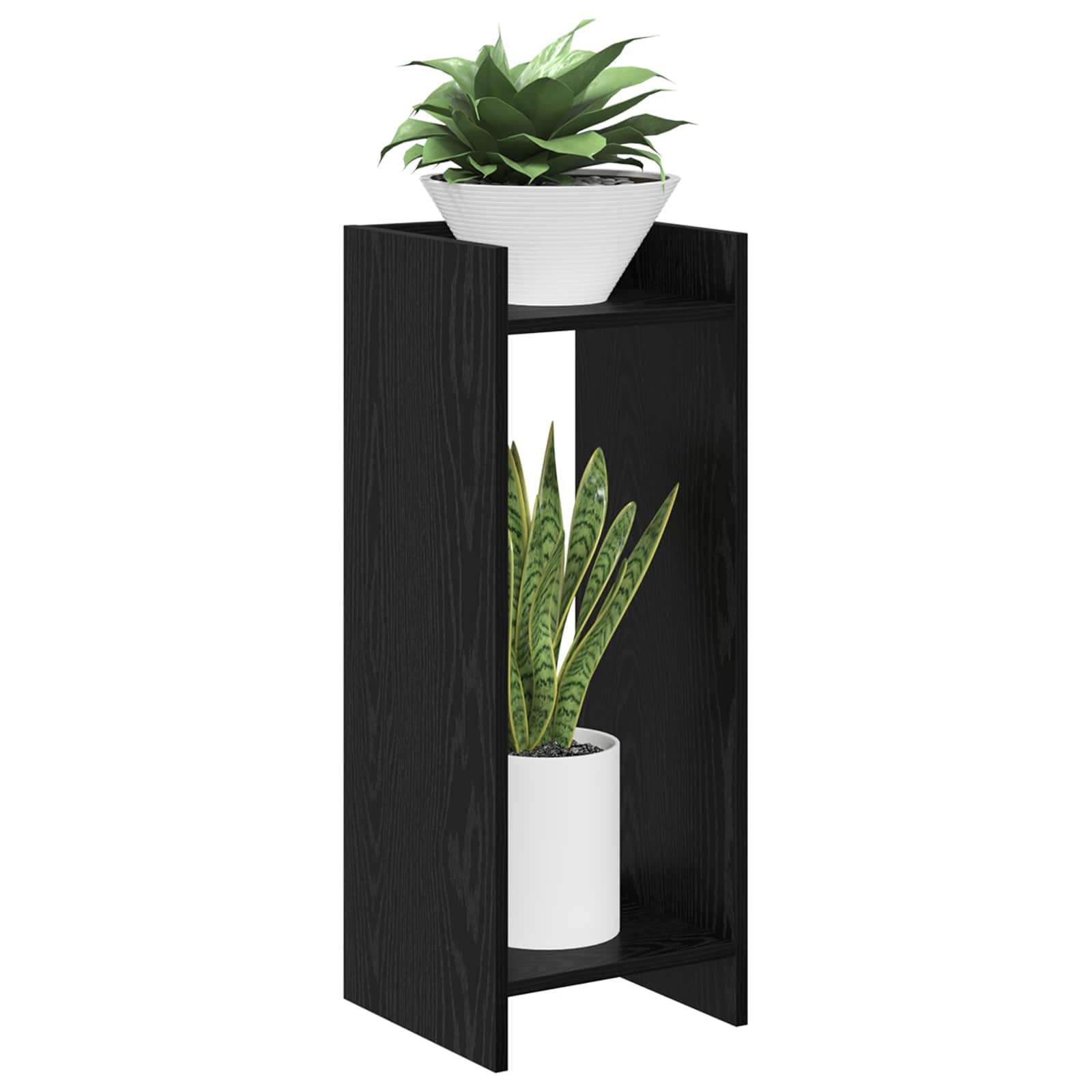 Supporto per piante 2 pz Rovere Nero 30 x 30 x 80 cm