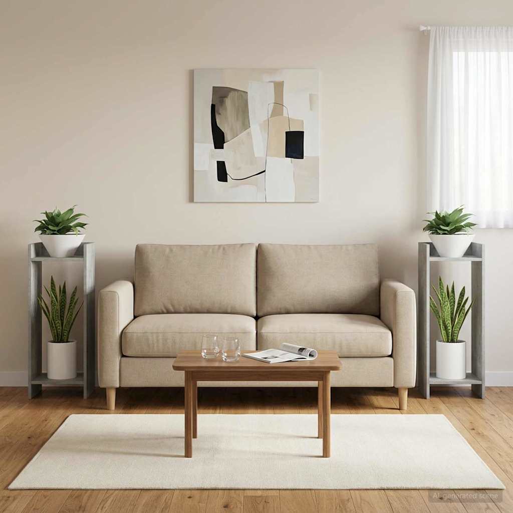Supporto per piante 2 pz Grigio Cemento 30 x 30 x 80 cm