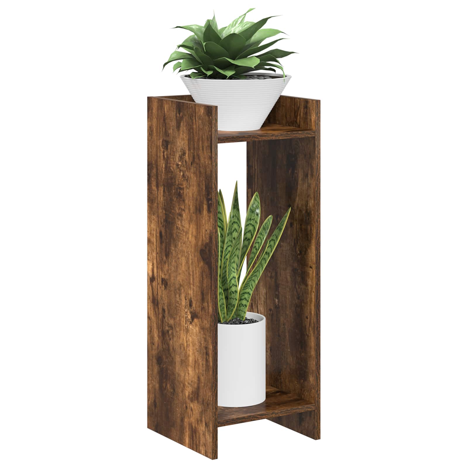 Supporto per piante 2 pz Rovere Fumo 30 x 30 x 80 cm