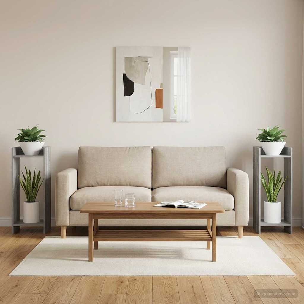 Supporto per piante 2 pz Sonoma grigio 30 x 30 x 80 cm