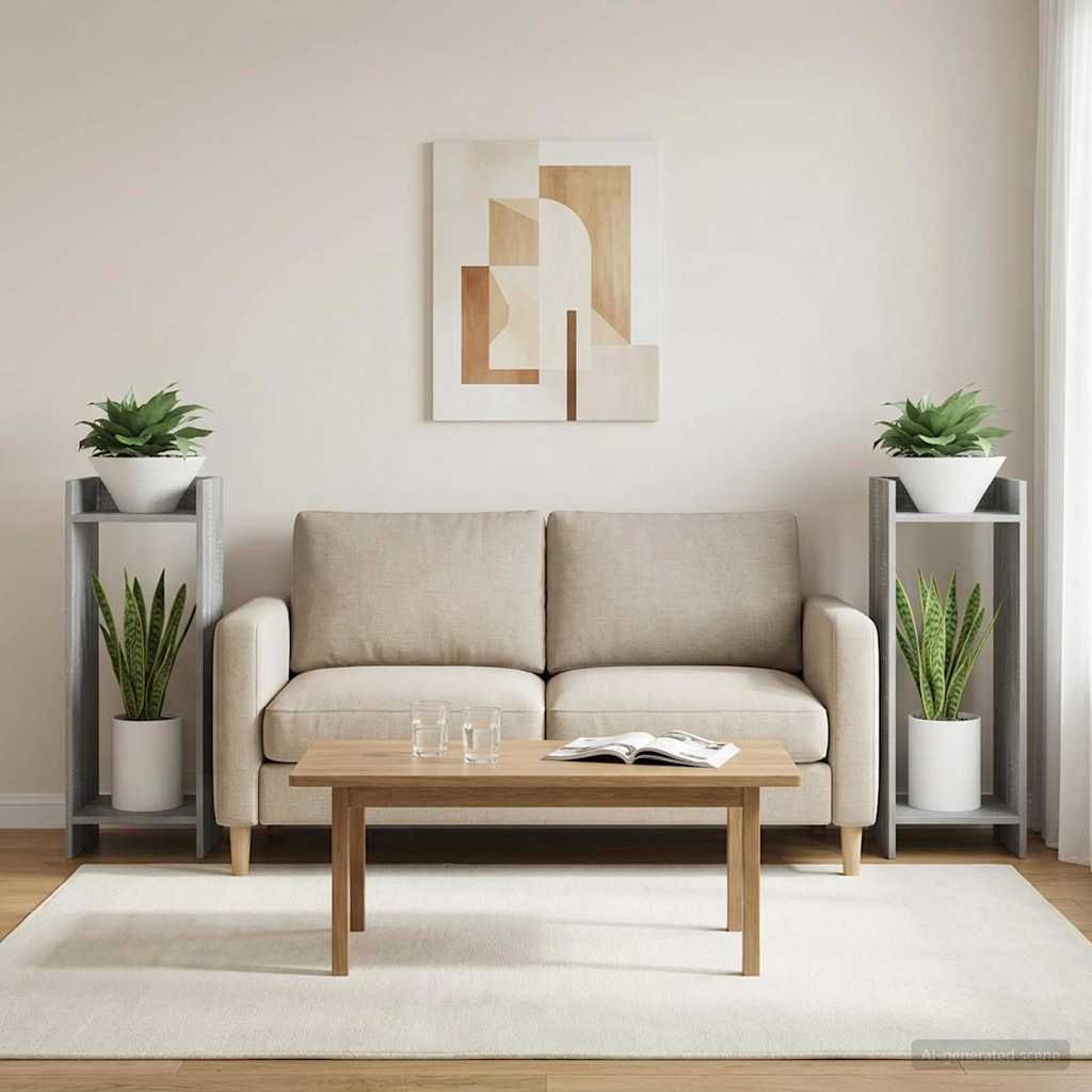 Supporto per piante 2 pz Sonoma grigio 30 x 30 x 80 cm
