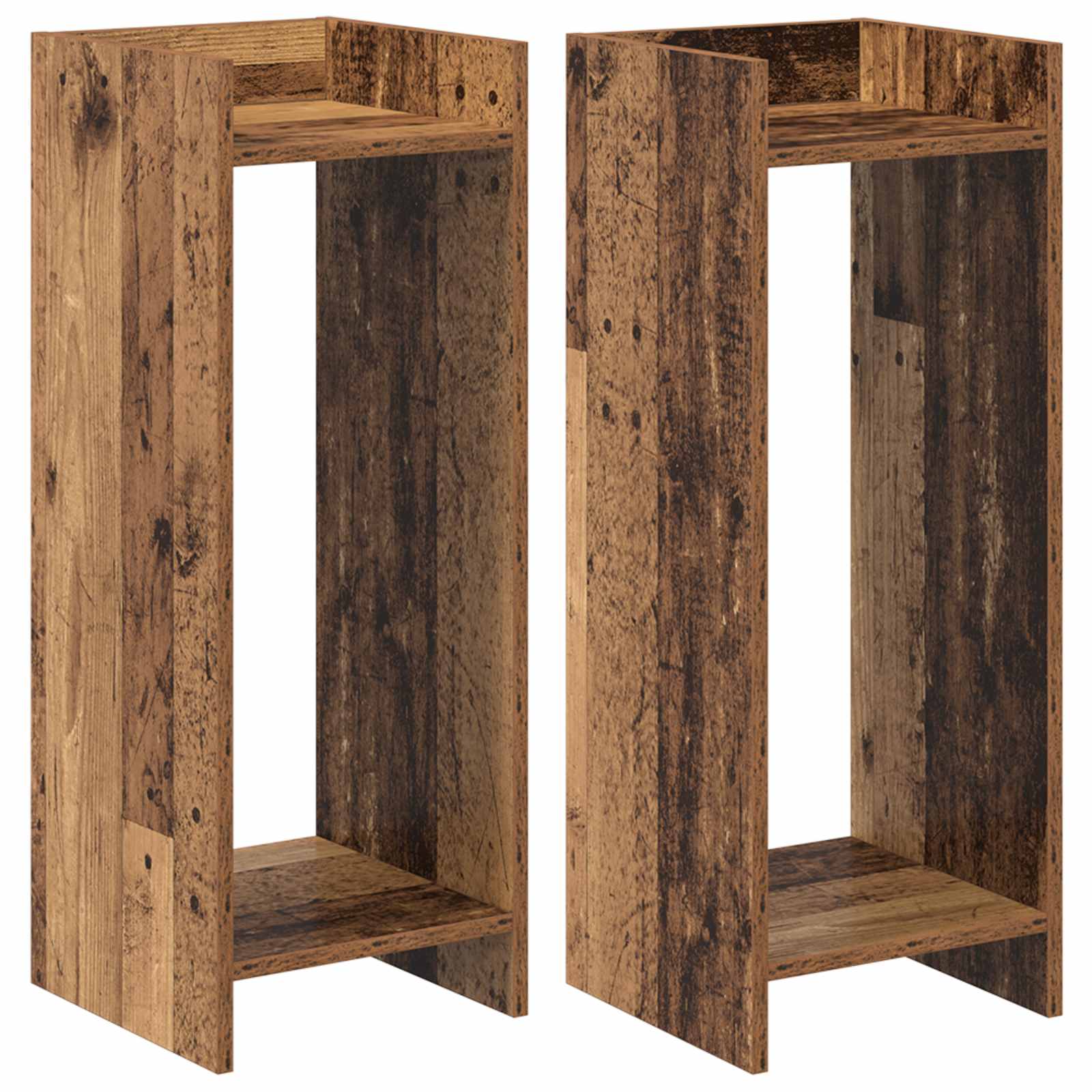 Supporto per piante 2 pz Legno antico 30 x 30 x 80 cm