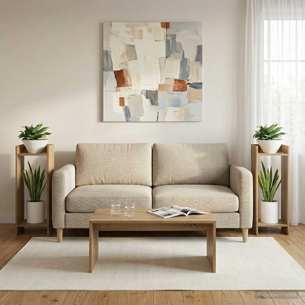 Supporto per piante 2 pz Rovere Artigianale 30 x 30 x 80 cm