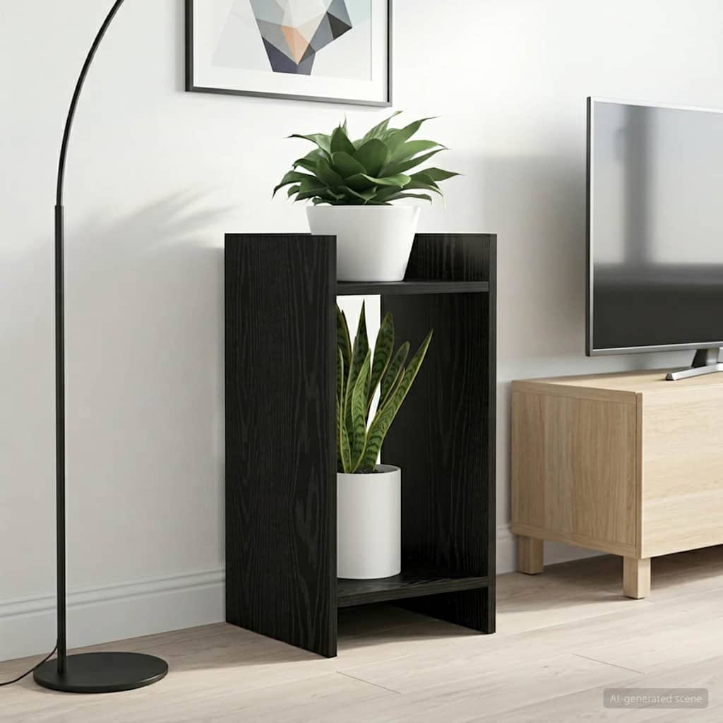 Supporto per piante Rovere Nero 30 x 30 x 60 cm