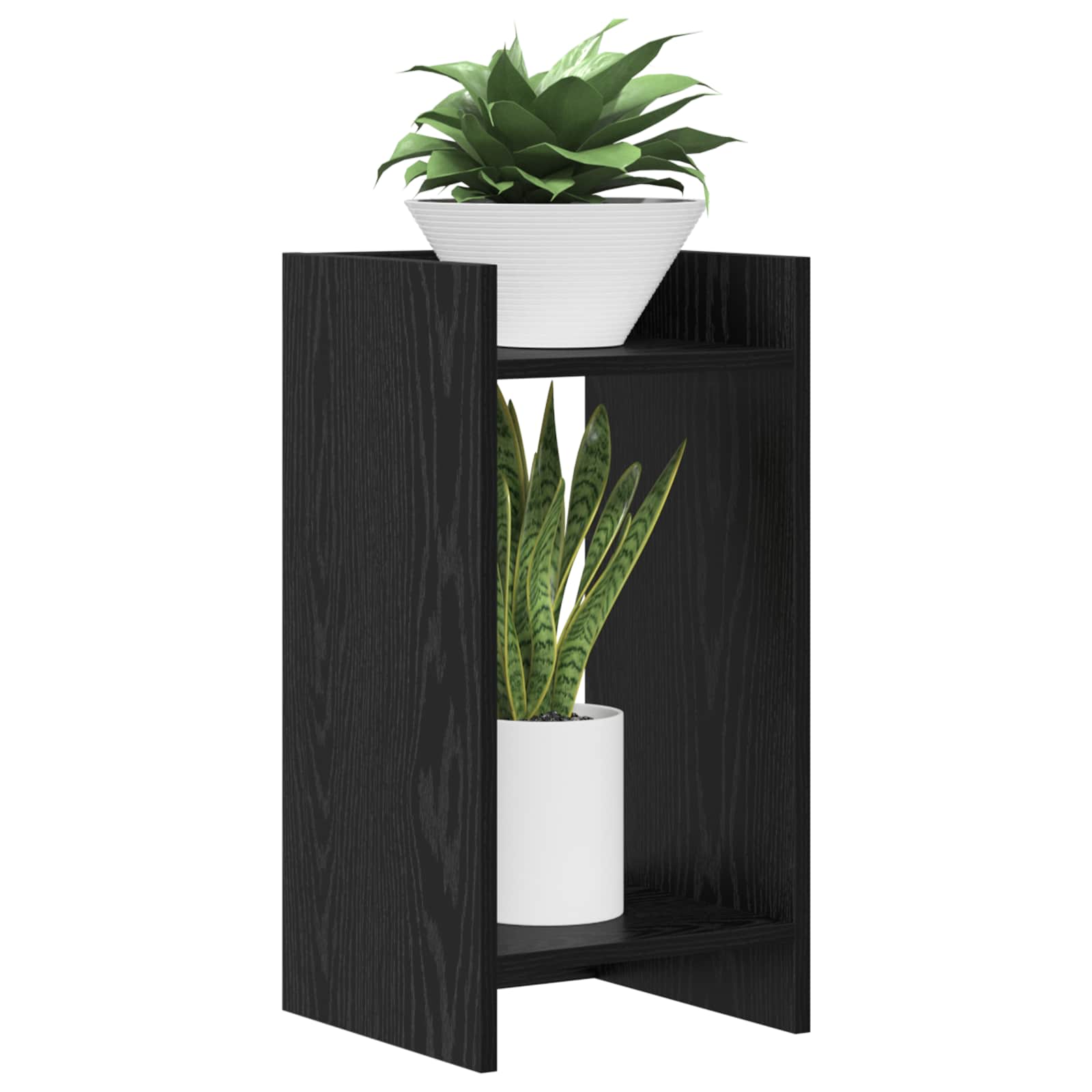 Supporto per piante Rovere Nero 30 x 30 x 60 cm