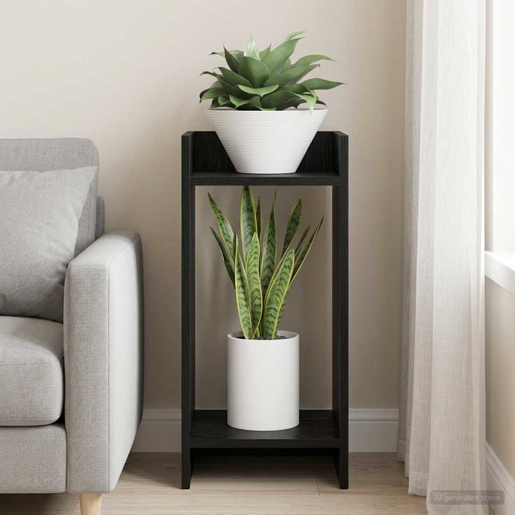 Supporto per piante Rovere Nero 30 x 30 x 60 cm