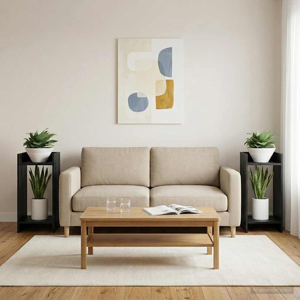 Supporto per piante Rovere Nero 30 x 30 x 60 cm