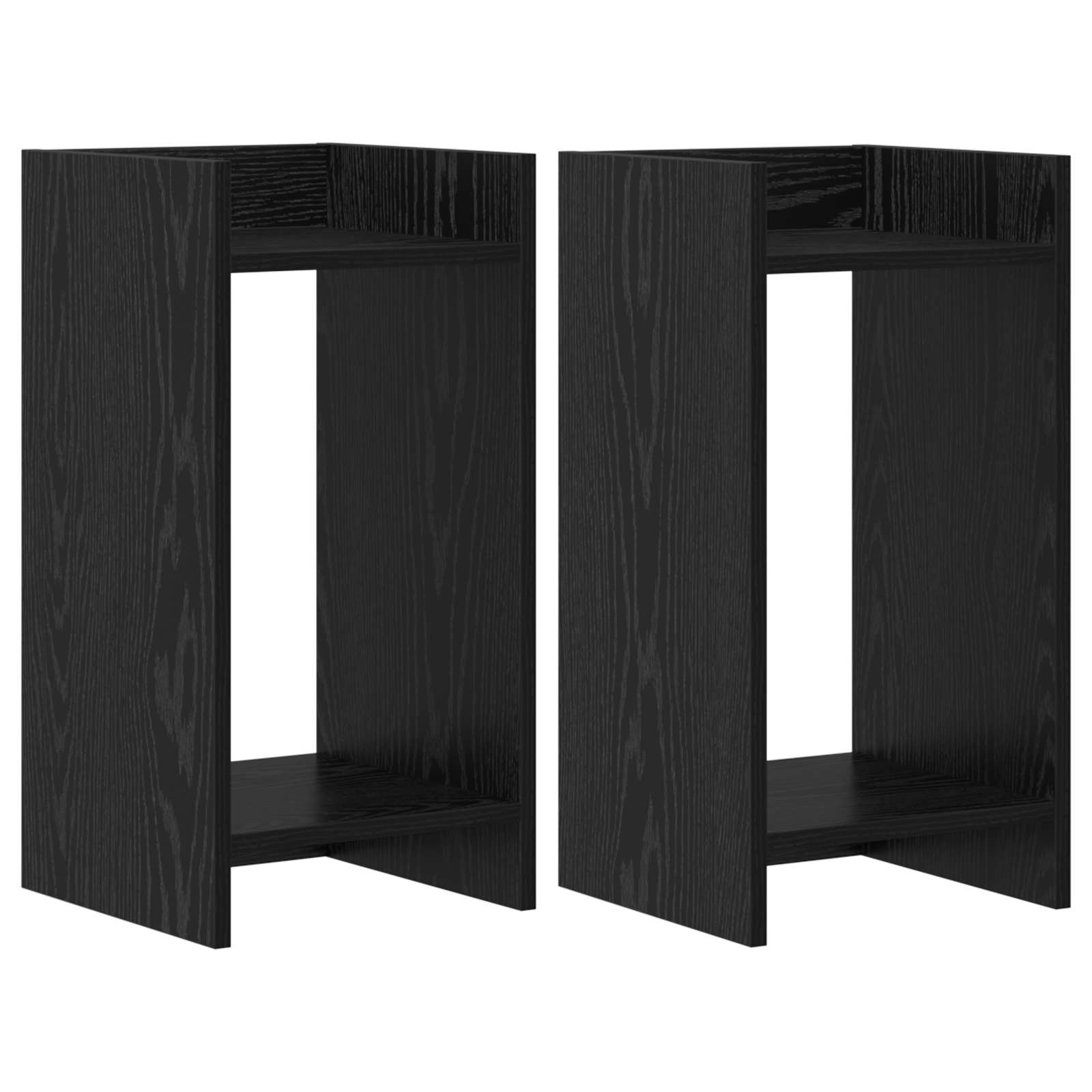 Supporto per piante Rovere Nero 30 x 30 x 60 cm