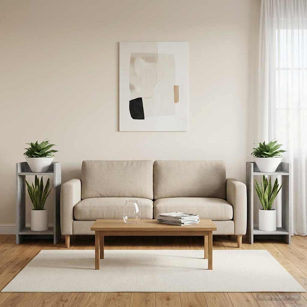 Supporto per piante 2 pz Grigio Cemento 30 x 30 x 60 cm