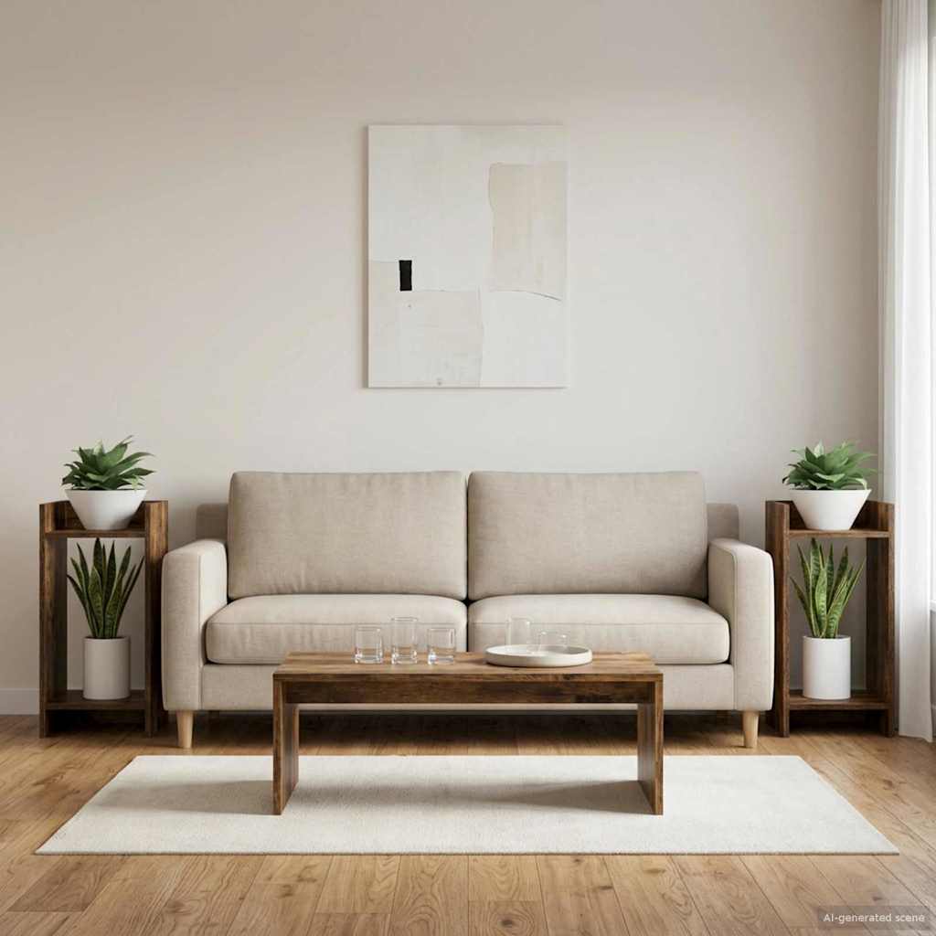 Supporto per piante 2 pz Rovere Fumo 30 x 30 x 60 cm