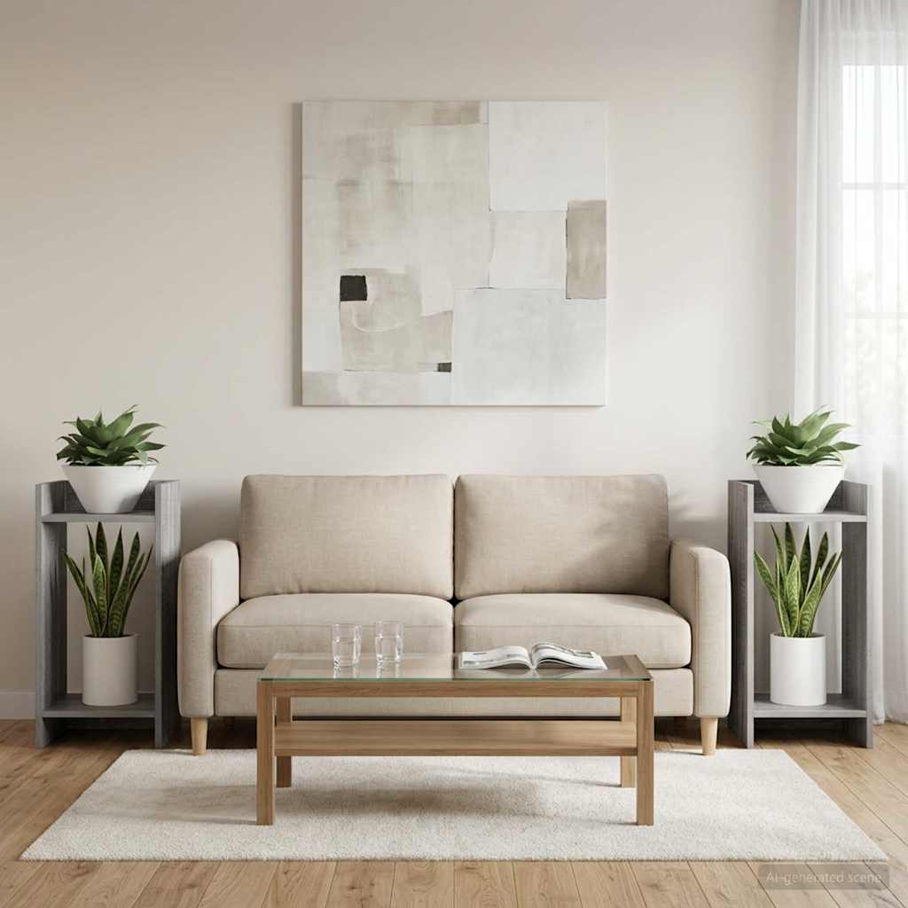 Supporto per piante 2 pz Sonoma grigio 30 x 30 x 60 cm