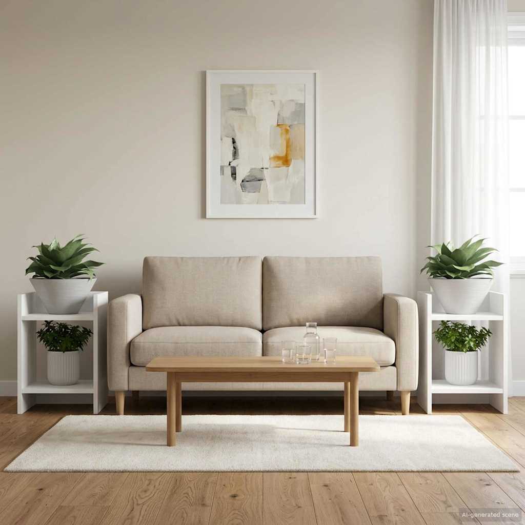 Supporto per piante 2 pz Bianco 30 x 30 x 40 cm