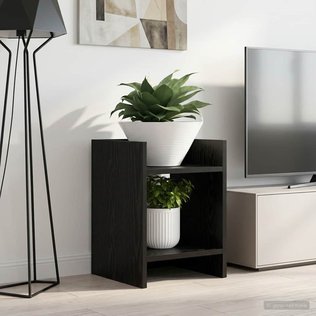 Supporto per piante 2 pz Rovere Nero 30 x 30 x 40 cm