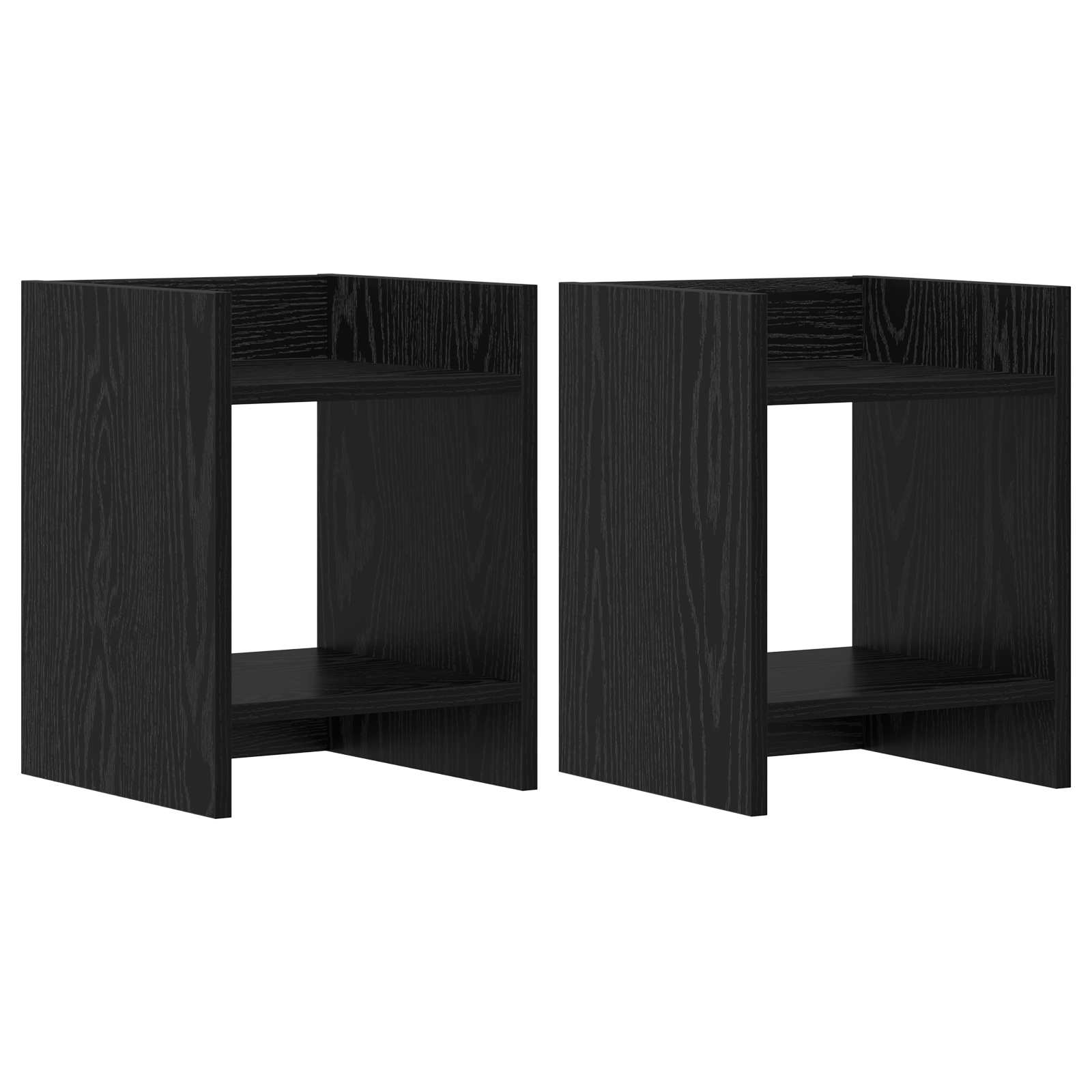 Supporto per piante 2 pz Rovere Nero 30 x 30 x 40 cm