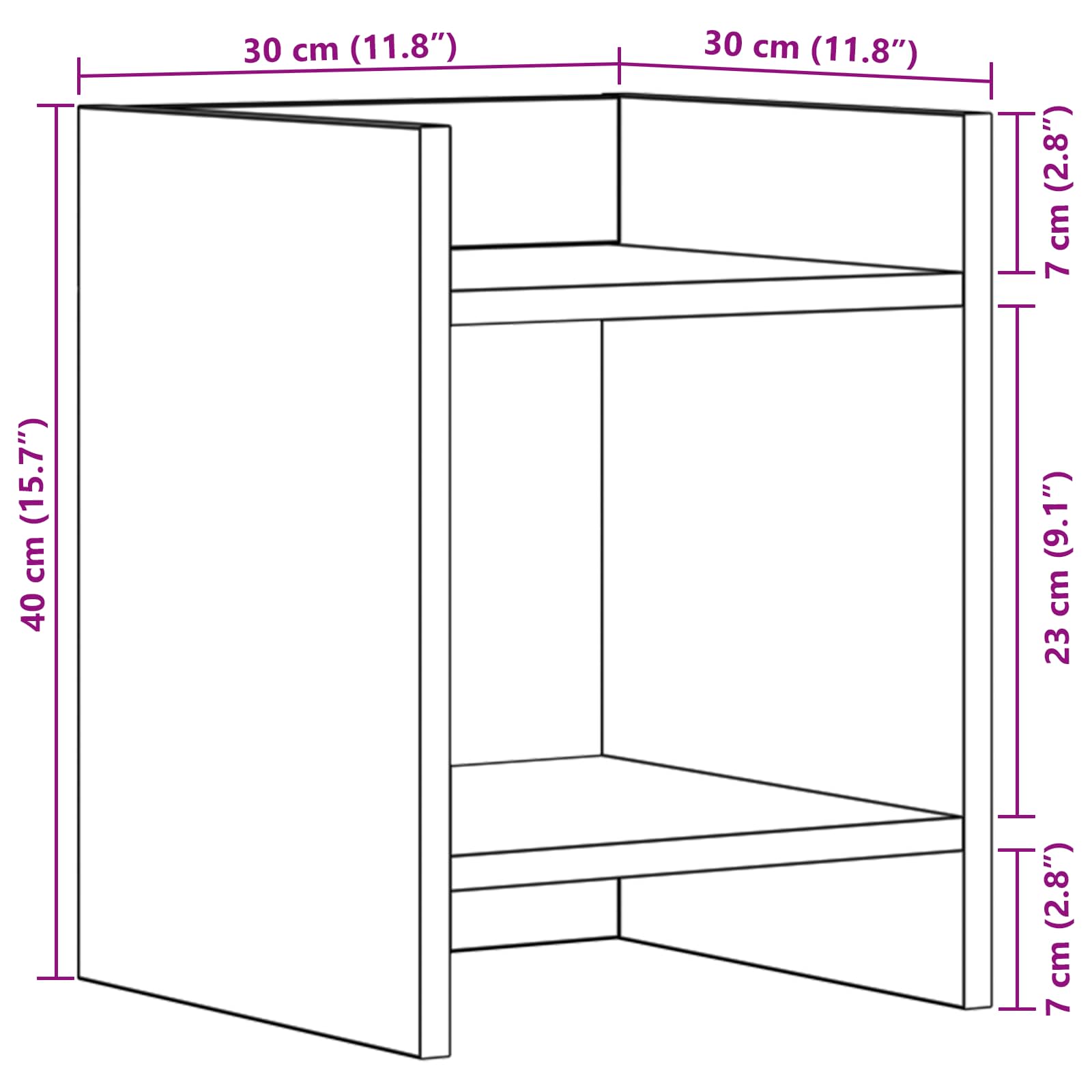 Supporto per piante Grigio Cemento 30 x 30 x 40 cm