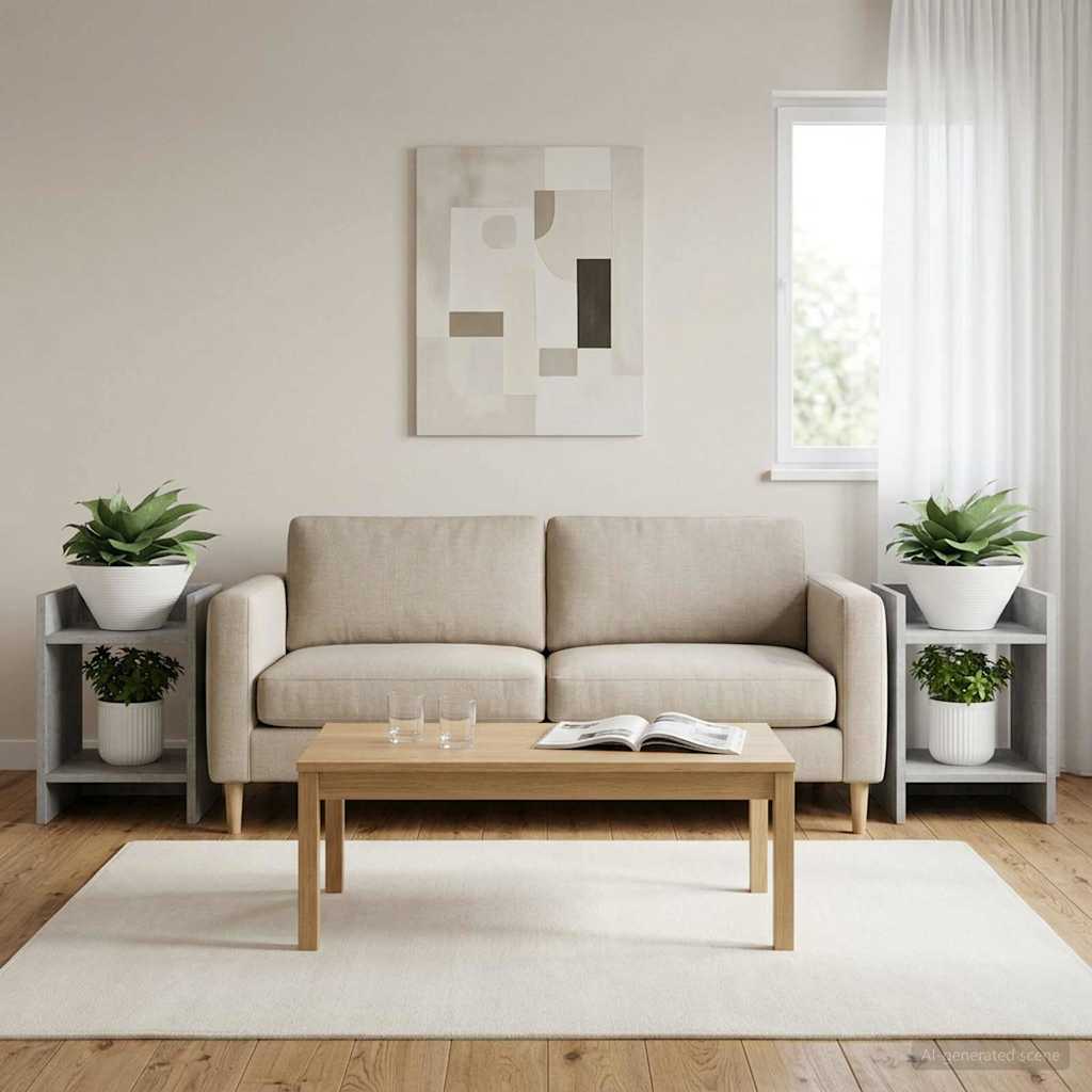 Supporto per piante 2 pz Grigio Cemento 30 x 30 x 40 cm