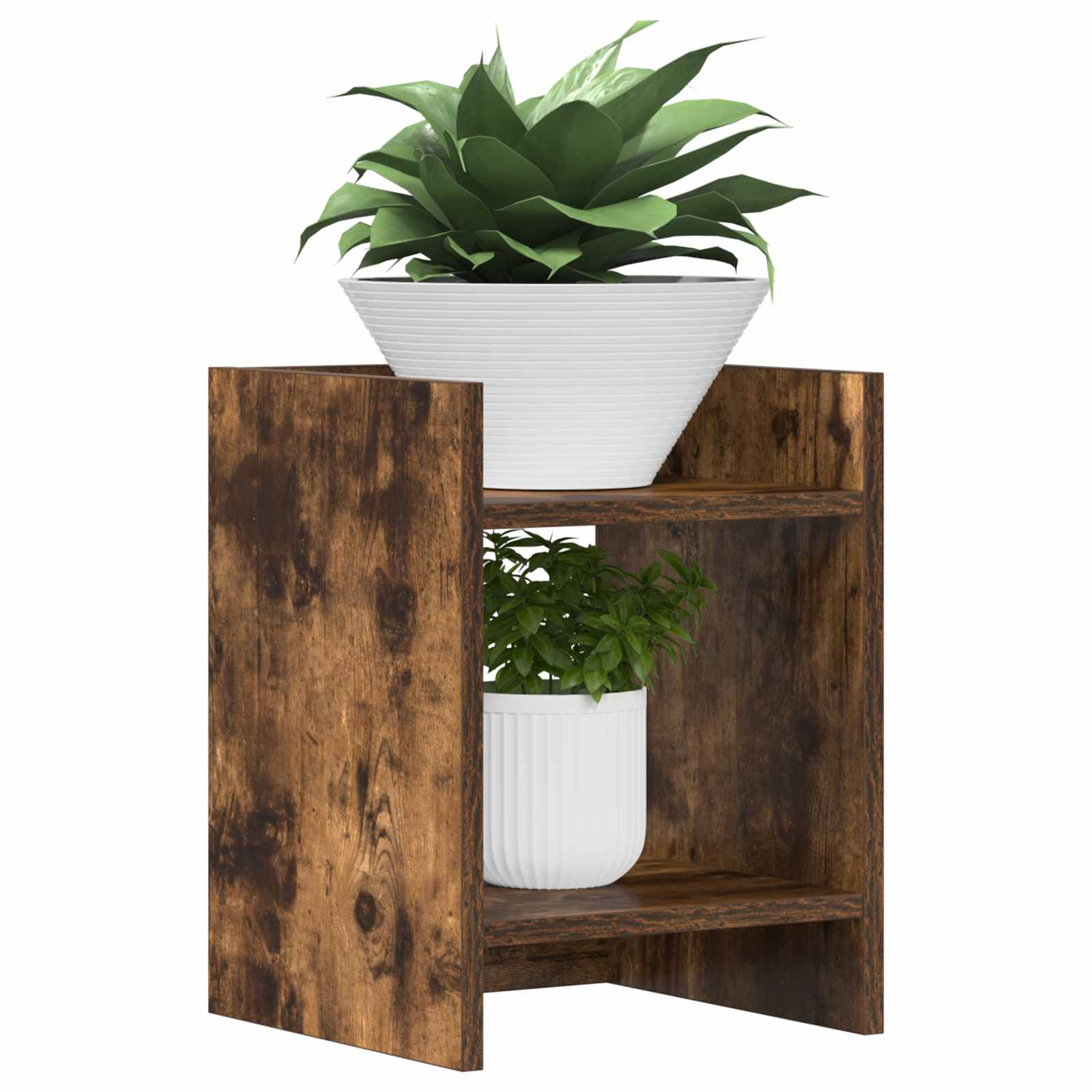 Supporto per piante 2 pz Rovere Fumo 30 x 30 x 40 cm