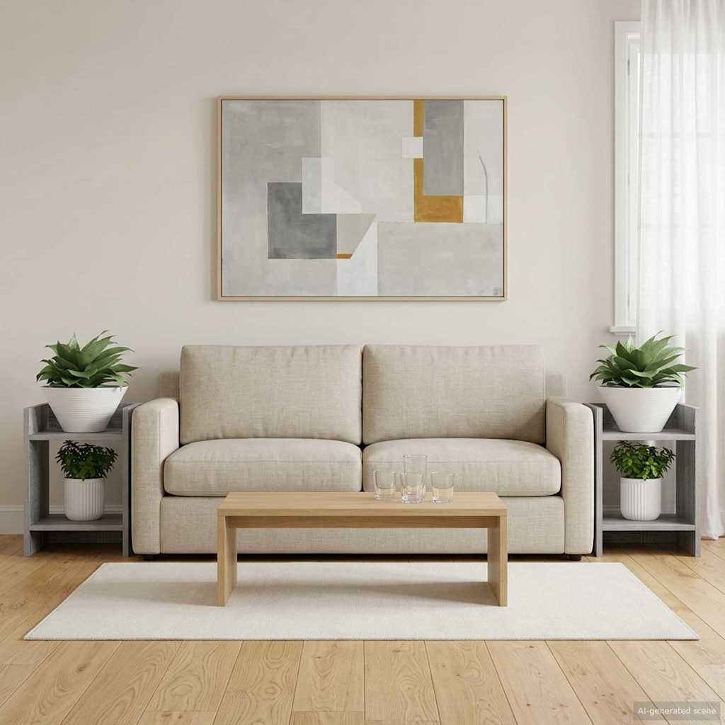 Supporto per piante 2 pz Sonoma grigio 30 x 30 x 40 cm