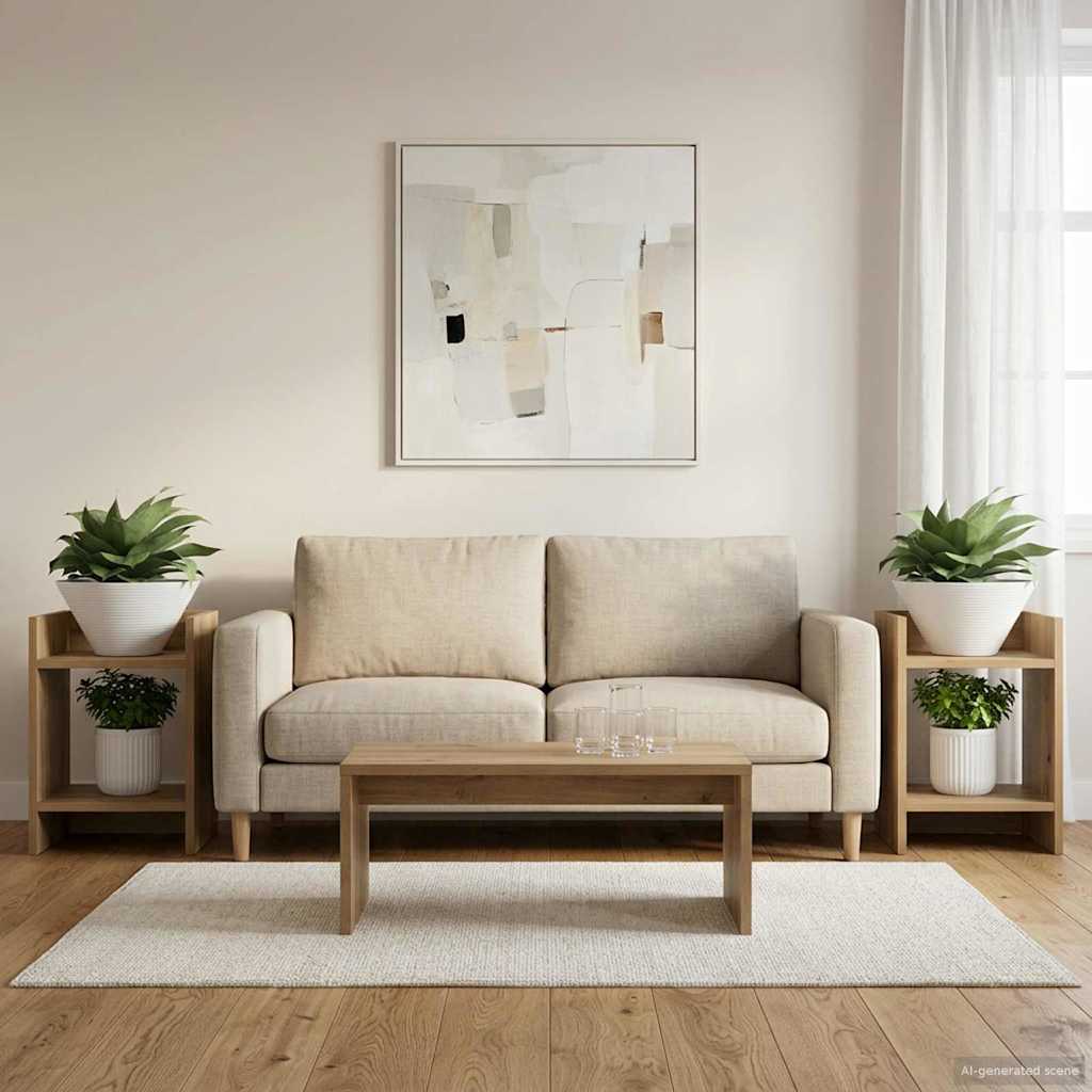 Supporto per piante 2 pz Rovere Artigianale 30 x 30 x 40 cm