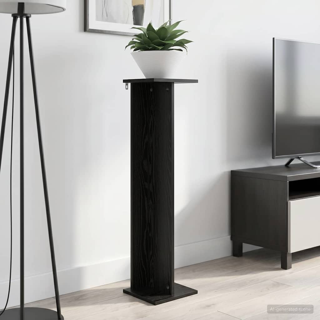 Supporto per piante Rovere Nero 25 x 25,5 x 100,5 cm