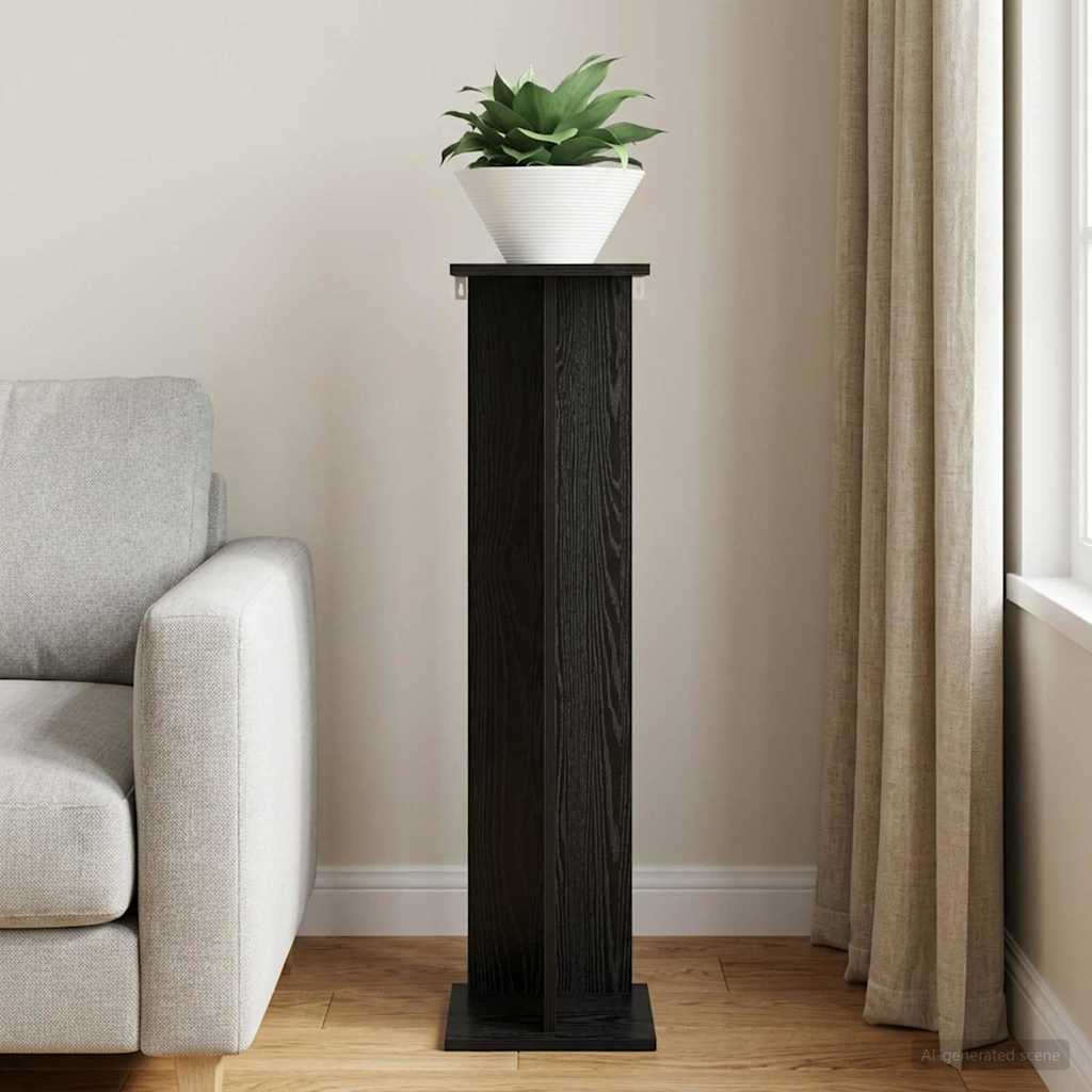 Supporto per piante Rovere Nero 25 x 25,5 x 100,5 cm