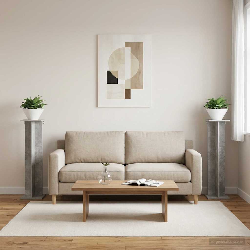 Supporto per piante 2 pz Grigio Cemento 25 x 25,5 x 100,5 cm