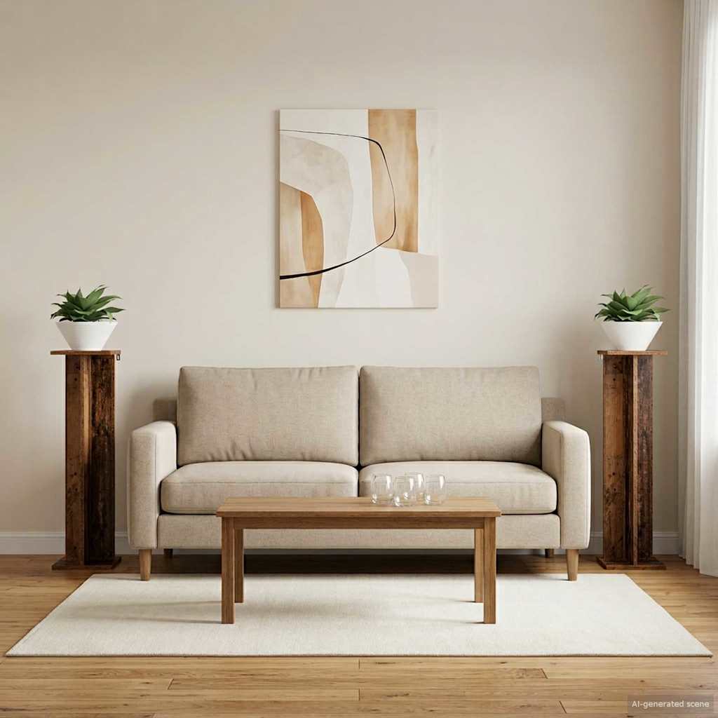 Supporto per piante 2 pz Legno antico 25 x 25,5 x 100,5 cm