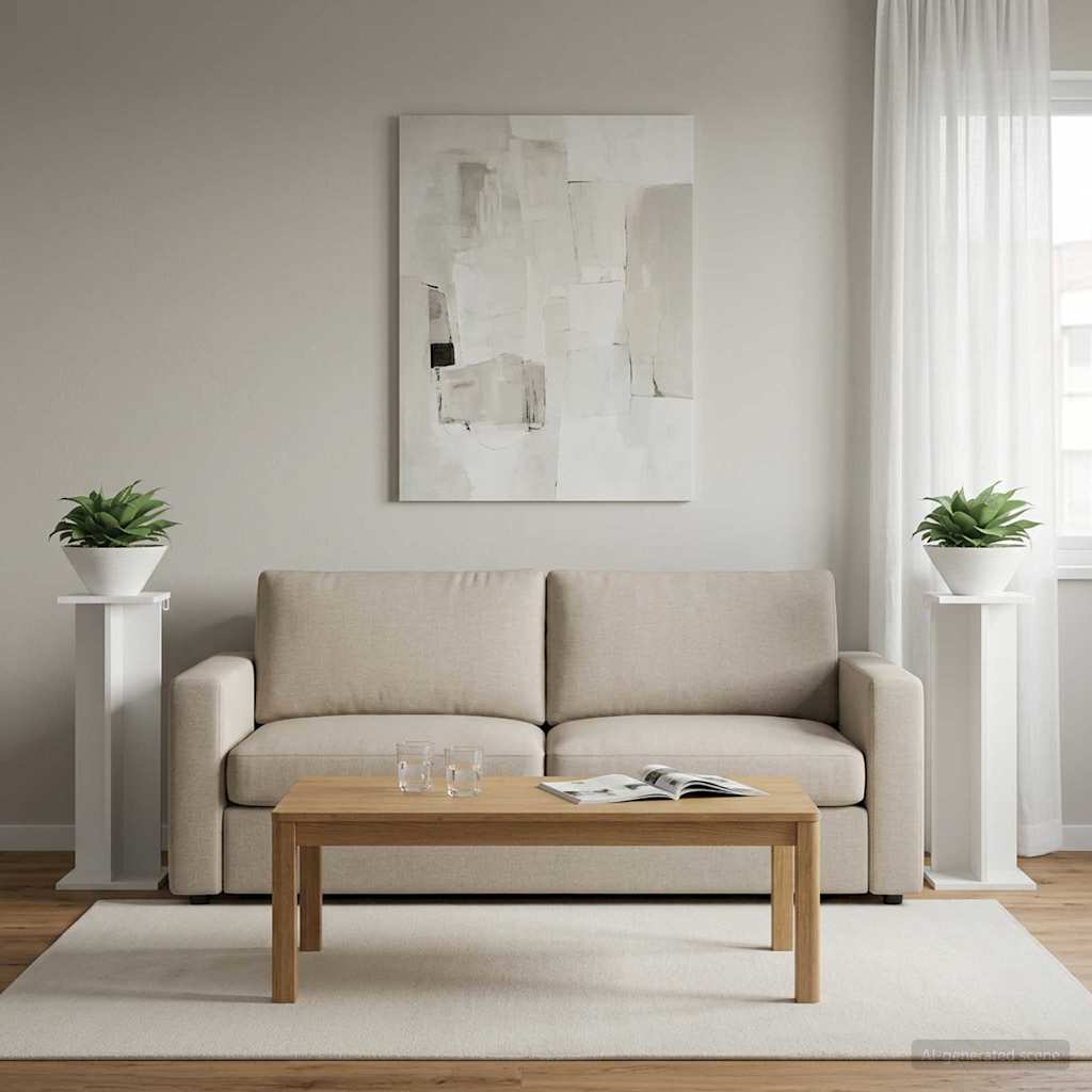 Supporto per piante 2 pz Bianco 25 x 25,5 x 80,5 cm