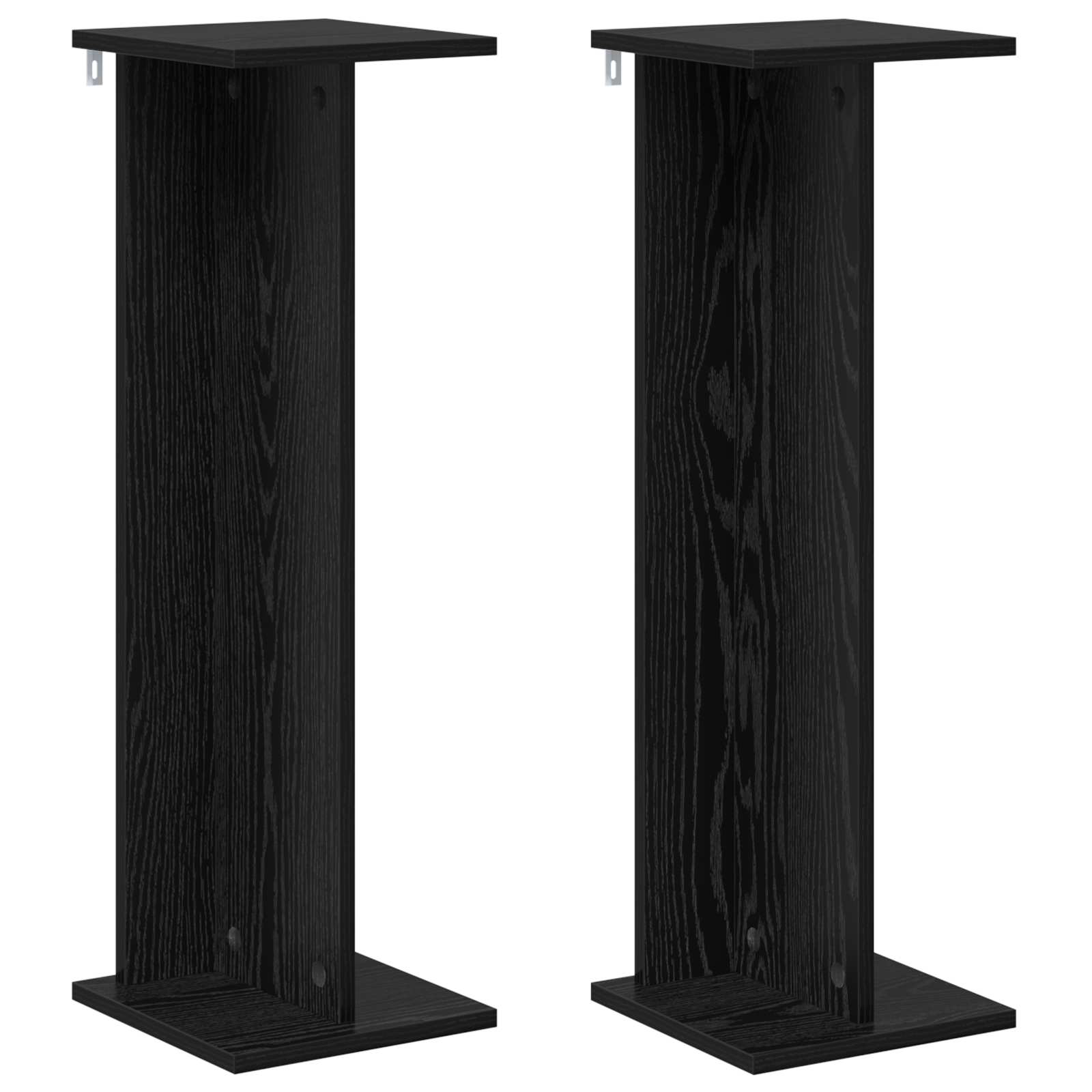 Supporto per piante 2 pz Rovere Nero 25 x 25,5 x 80,5 cm