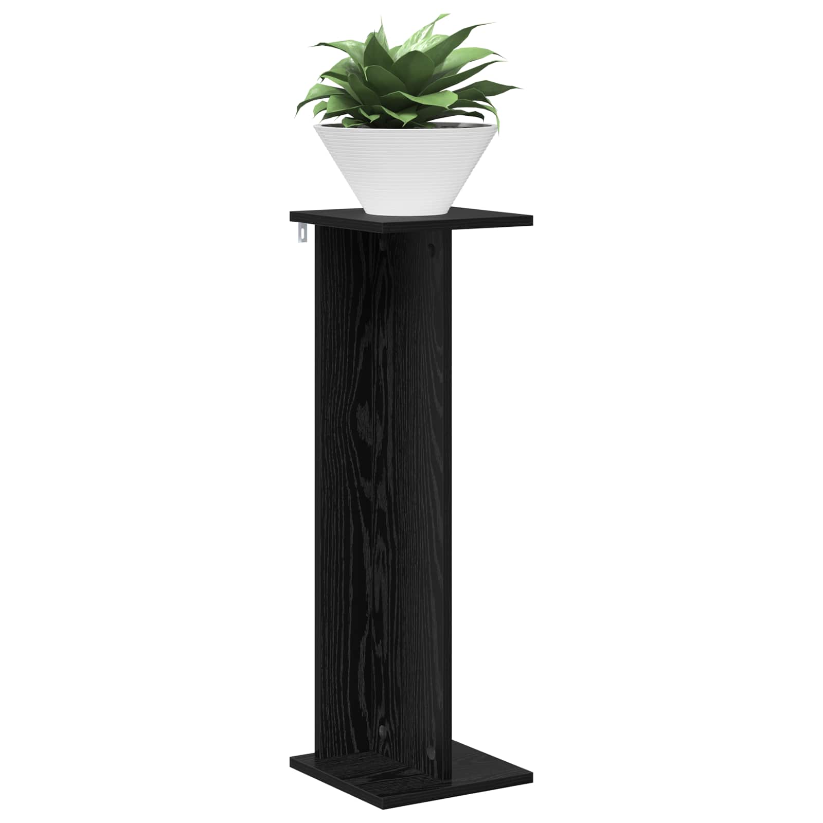 Supporto per piante 2 pz Rovere Nero 25 x 25,5 x 80,5 cm