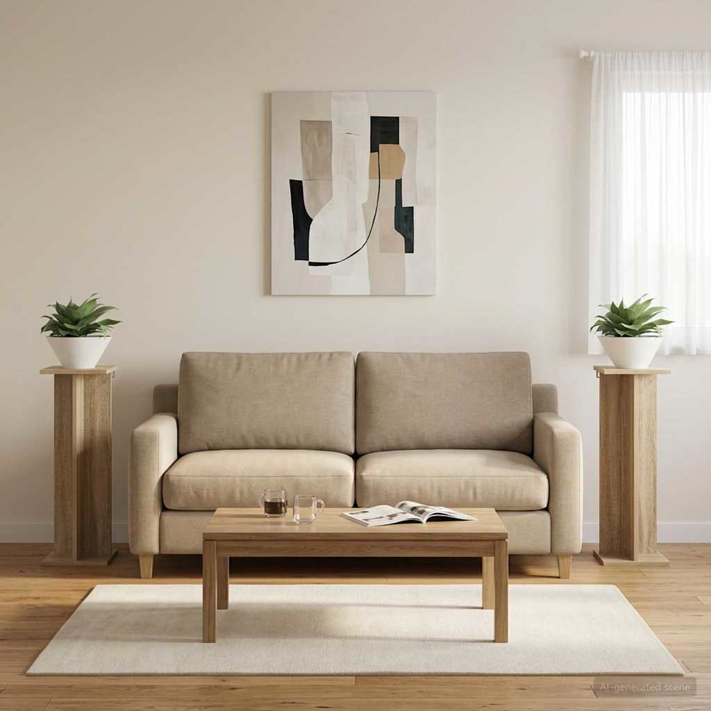 Supporto per piante 2 pz Rovere Sonoma 25 x 25,5 x 80,5 cm