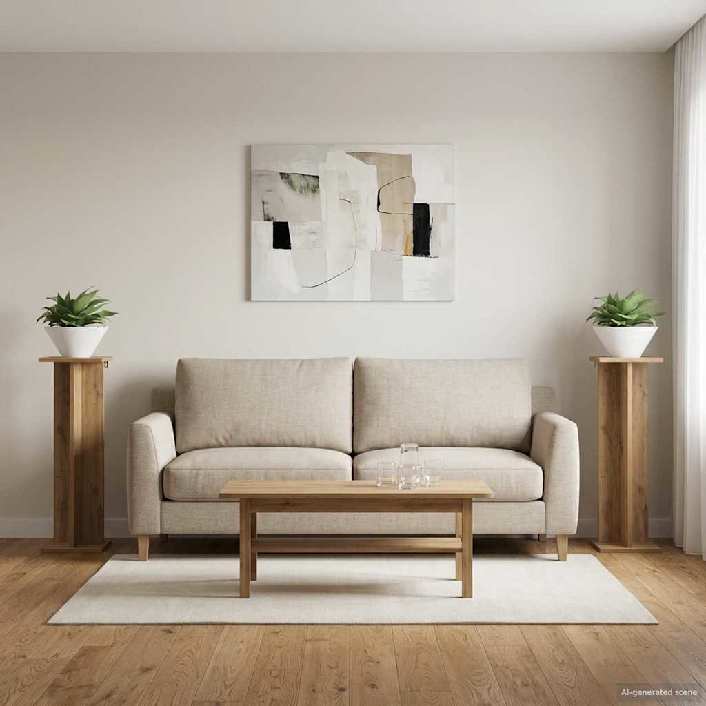 Supporto per piante 2 pz Rovere Artigianale 25 x 25,5 x 80,5 cm